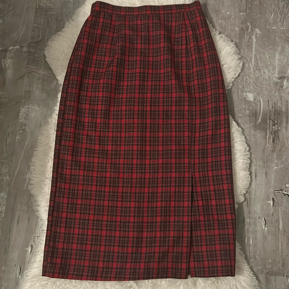 D’ALLARD’S Petites Vintage Plaid Pencil Skirt